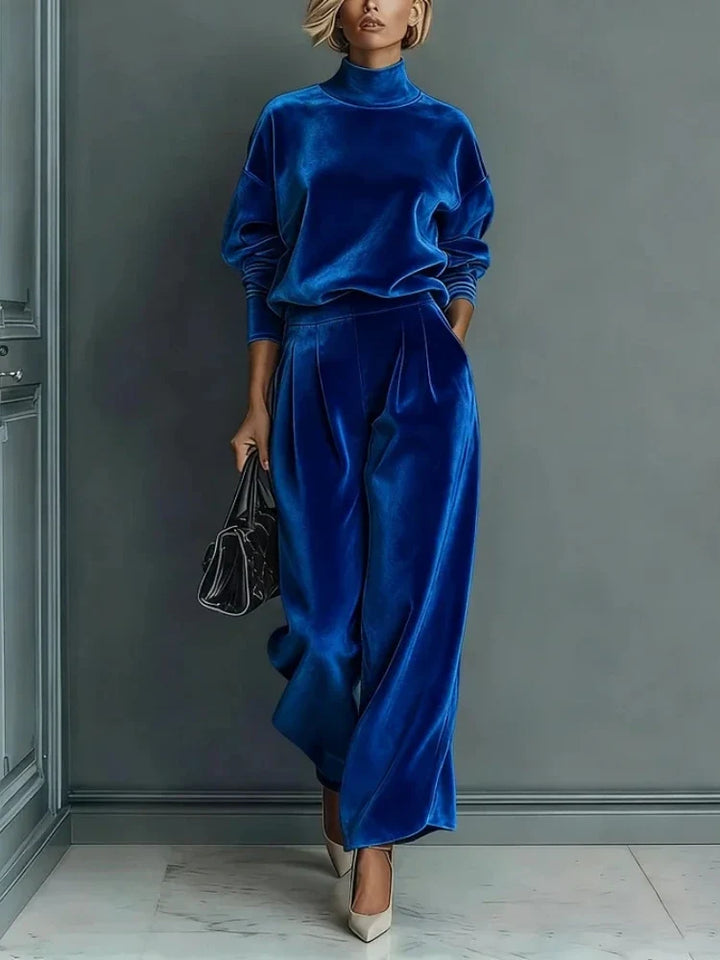 Camille High Neck Velvet Set