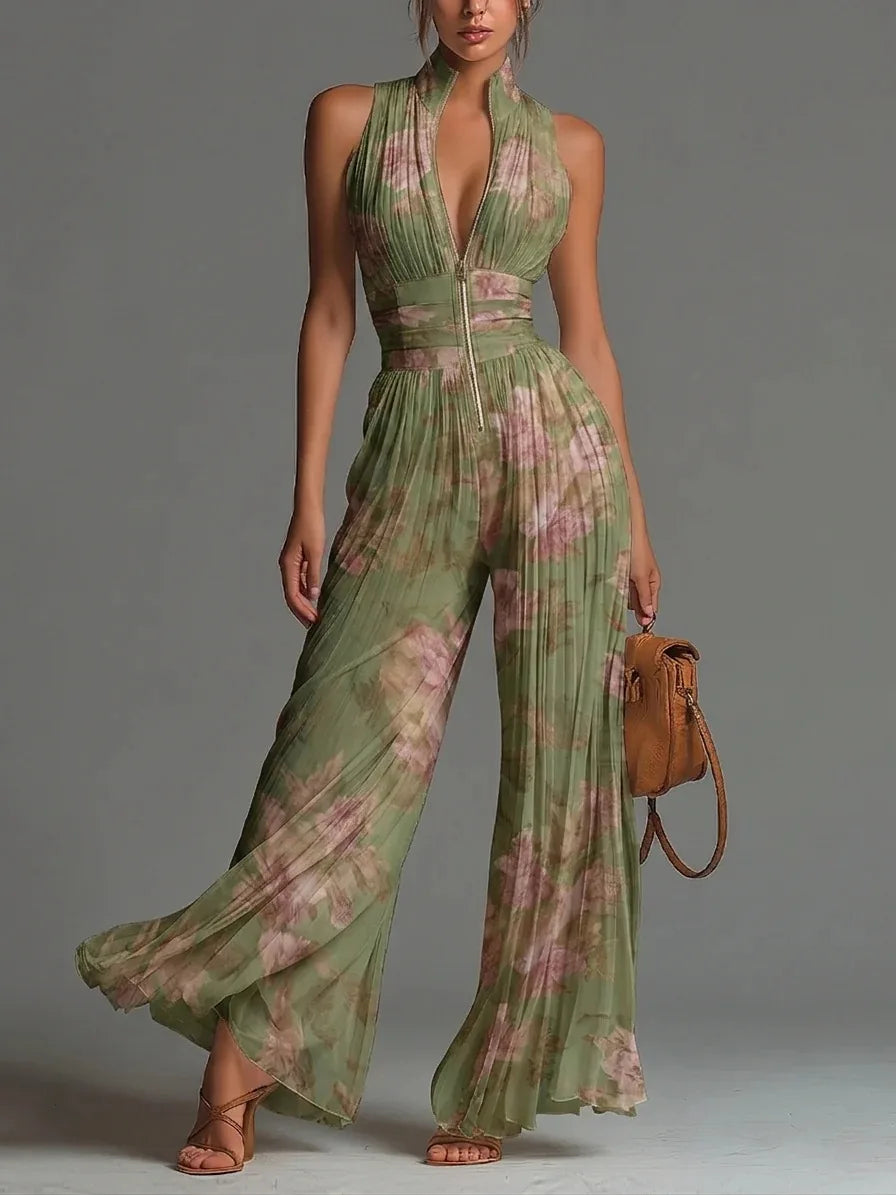 Chiara Pleated Wide Leg Jumpsuit