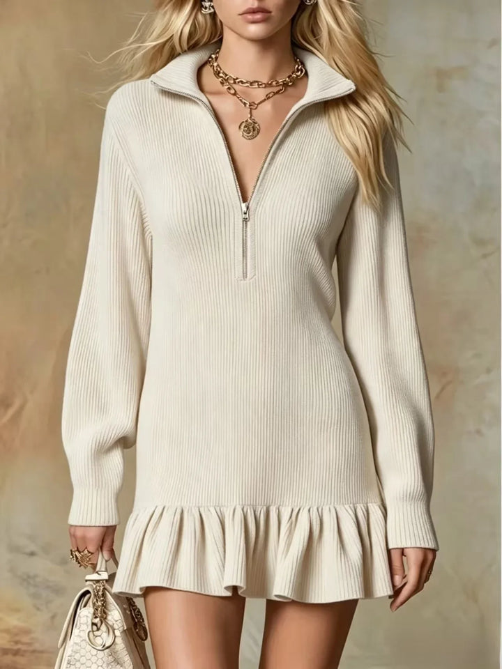 Lorena Half Zip Knit Mini Dress