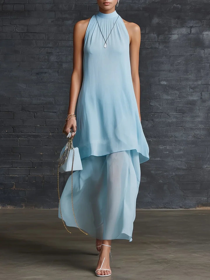 Amara Elegant Layered Chiffon Wedding Guest Dress