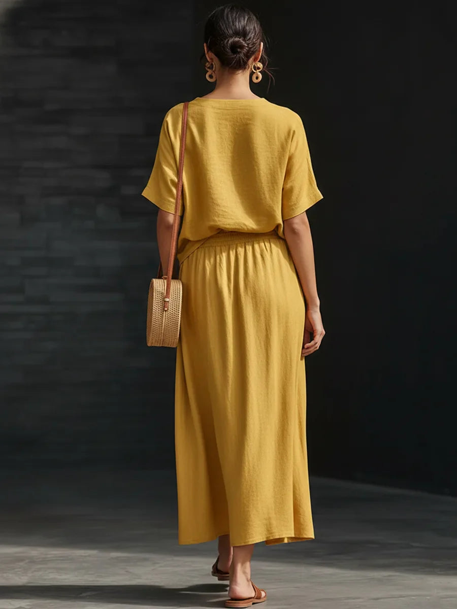Azaria Button Front Skirt Set