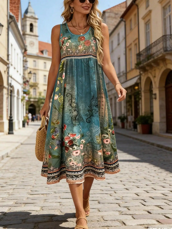 Brielle Boho Floral Midi Dress