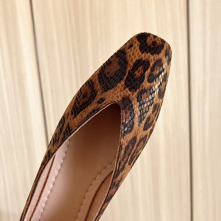Ortega Leopard Leather Flats