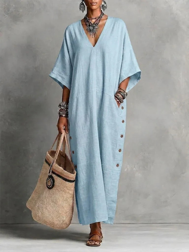 Veloura Relaxed V Neck Maxi Dress