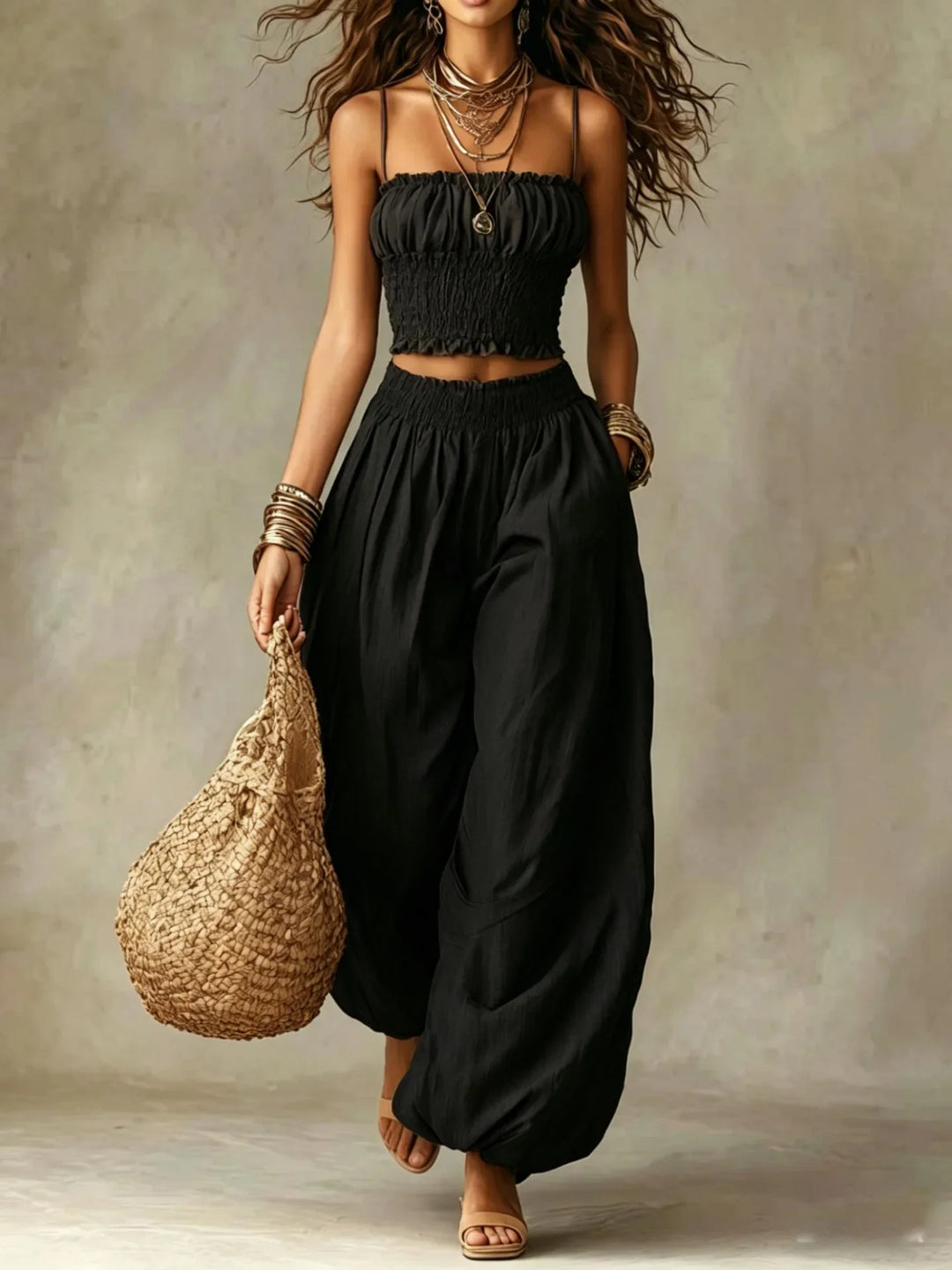 Hanae  Wide Leg Two-Piece Set