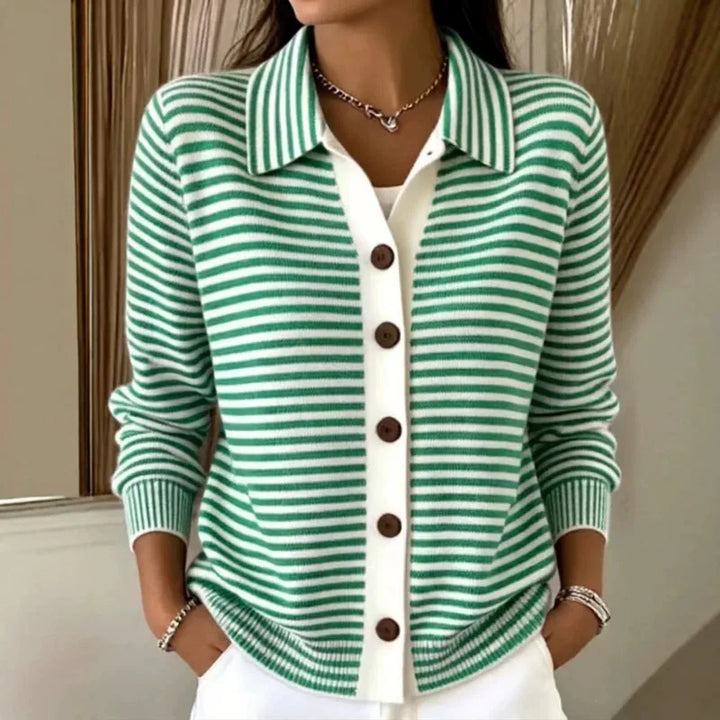 Susan Striped Knit Cardigan