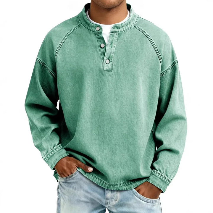 Marco Vintage Denim Henley Pullover