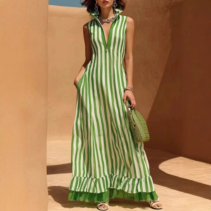Celestia Striped Maxi Dress