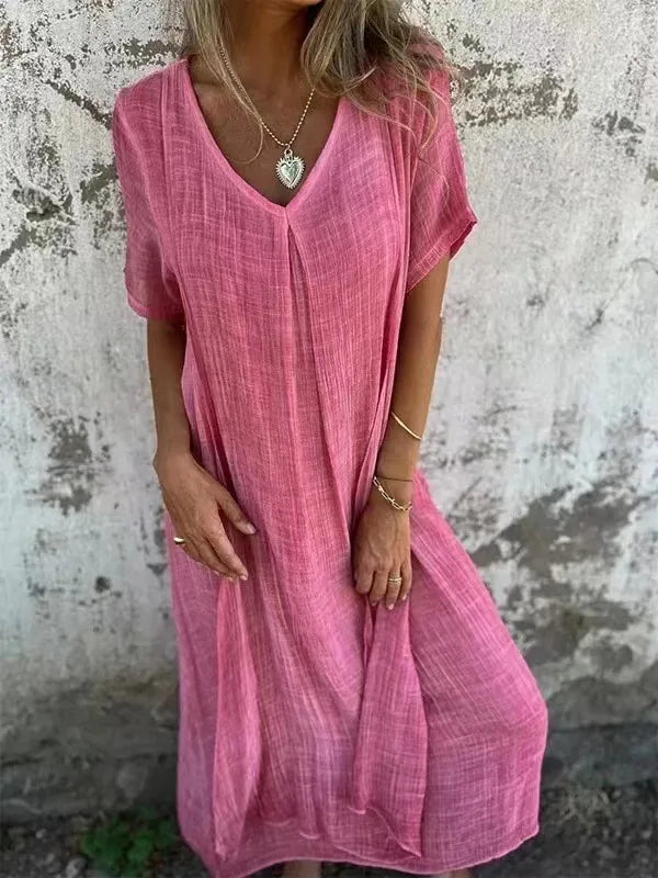 Alenza Casual V Neck Maxi Dress
