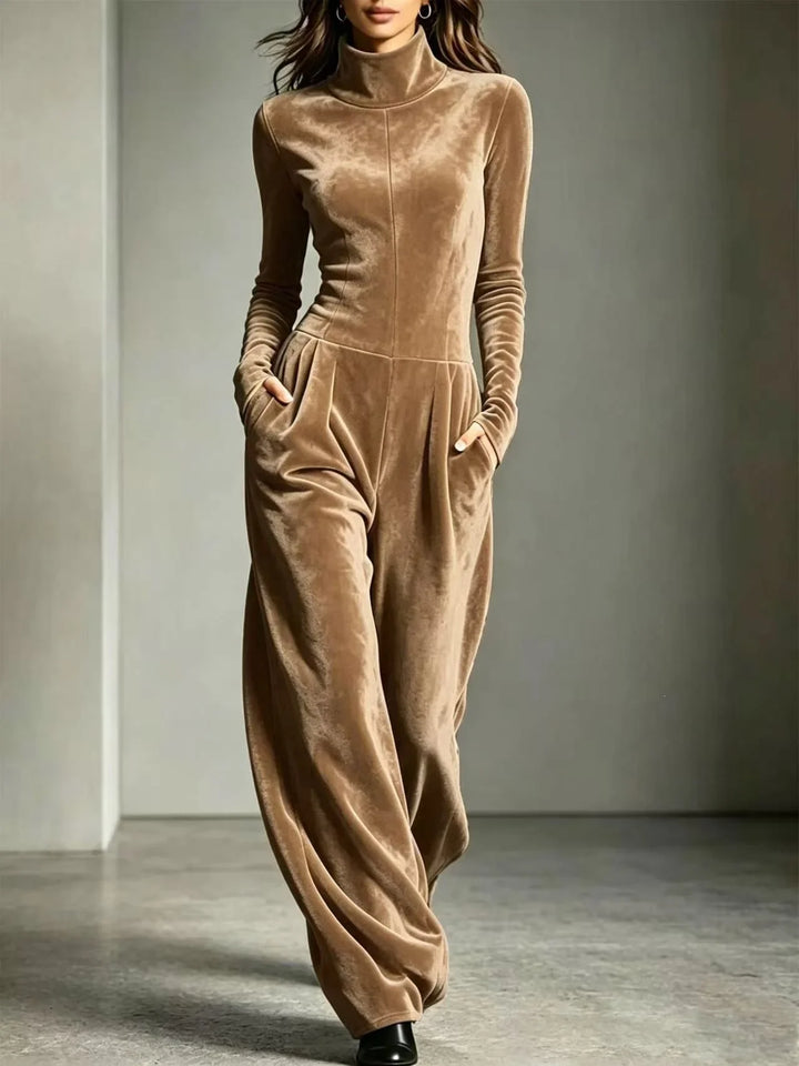 Aurelia Velvet High Neck Jumpsuit