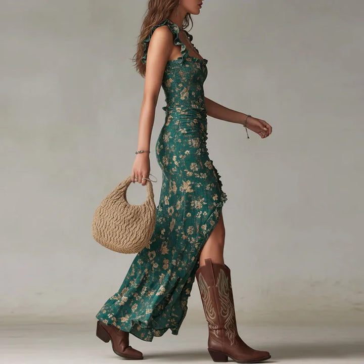 Sansa Flowy Floral Slit Maxi Dress
