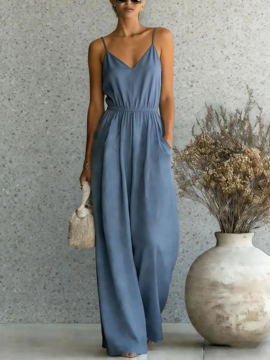 Hailey Wide Leg Casual Jumpsuit
