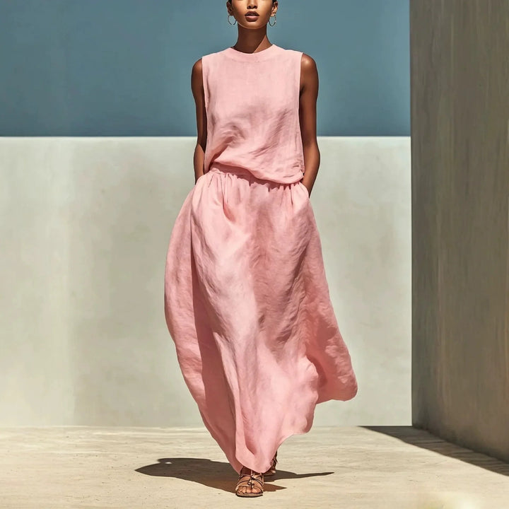 Monique Elegant Top and Maxi Skirt Set