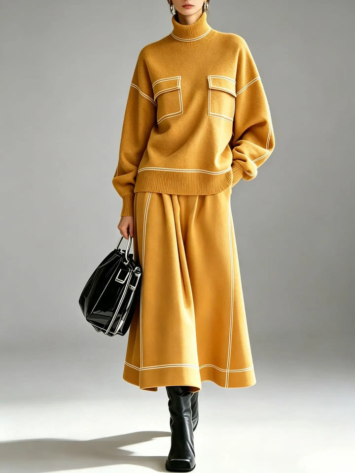 Simona Turtleneck Skirt Set