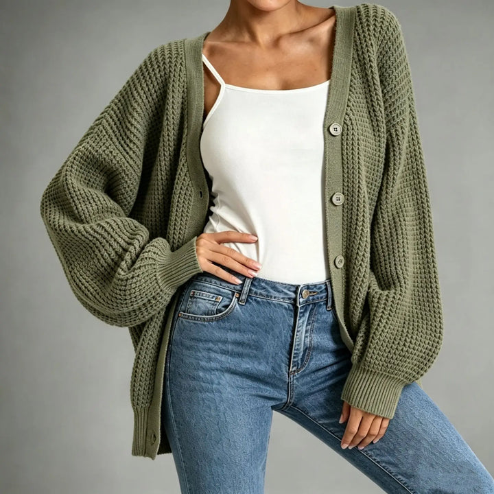 Genevieve Waffle Knit Cardigan
