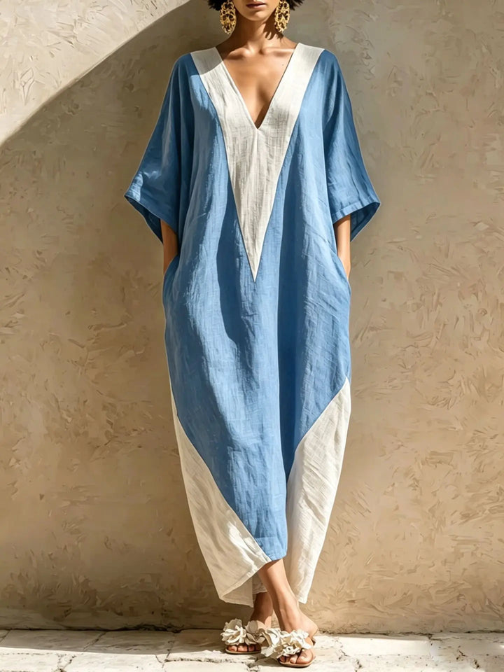 Elise Bohemian Linen Maxi Dress