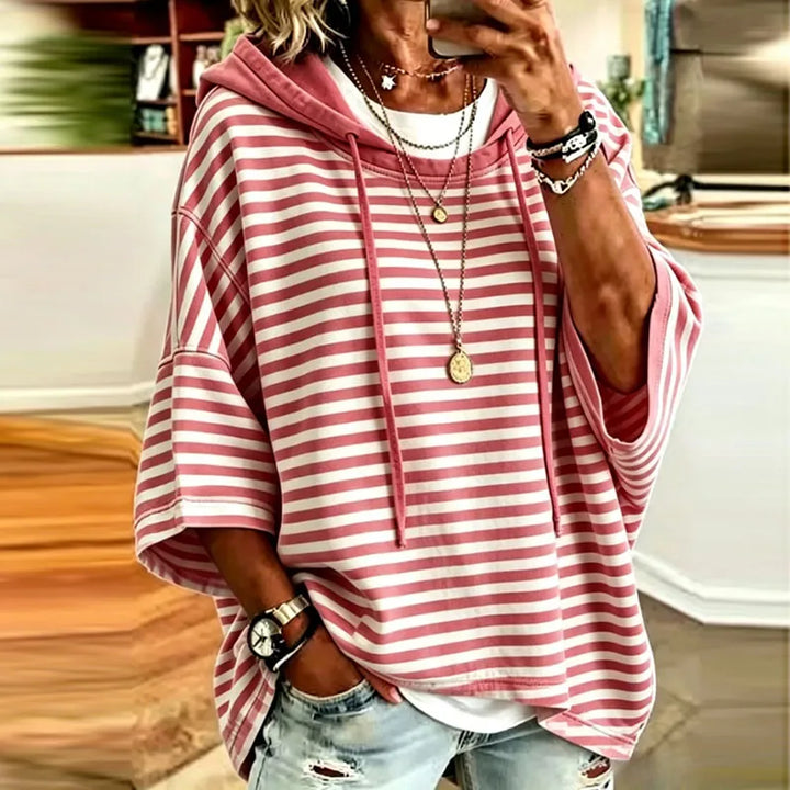 Yasmine Striped Hooded Pullover