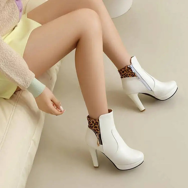 Marisole Leopard Panel Ankle Boots