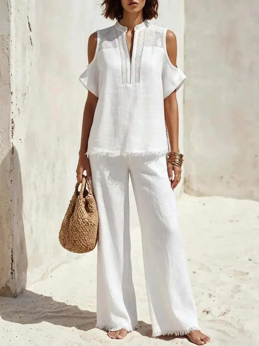 Rosalie Breathable Wide Leg Two-Piece Set