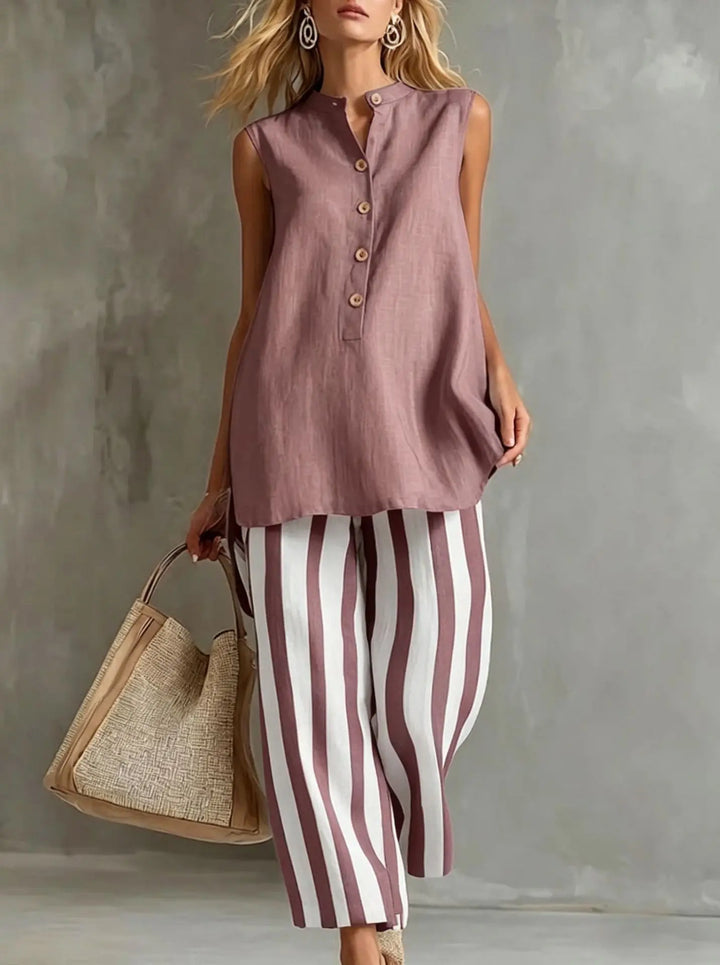 Geneva Striped Wide Leg Set