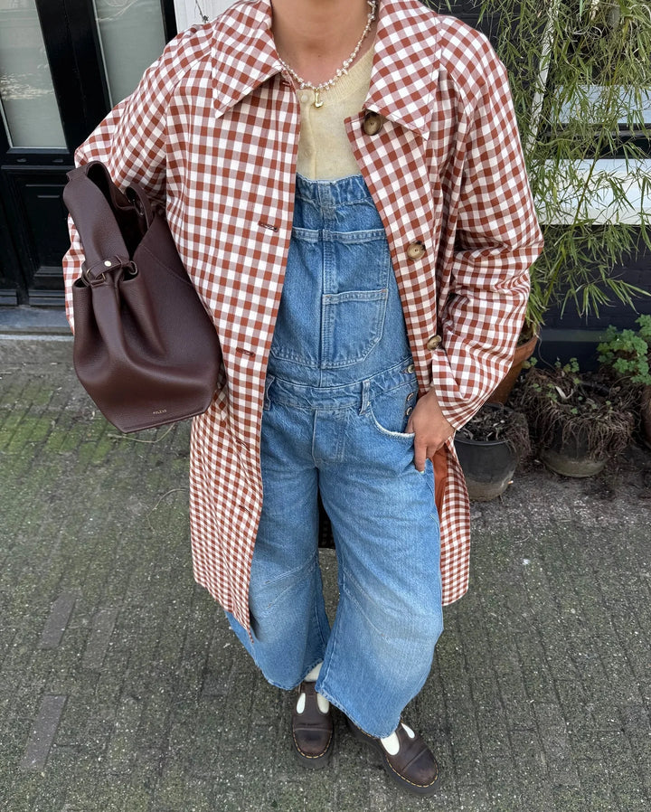 Emory Gingham Trench Coat