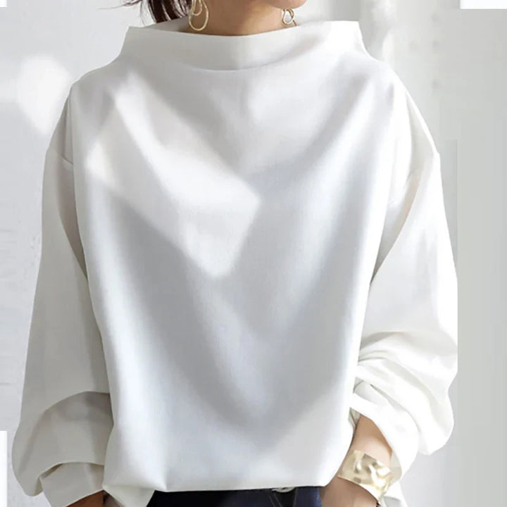 Monica Draped High Neck Blouse