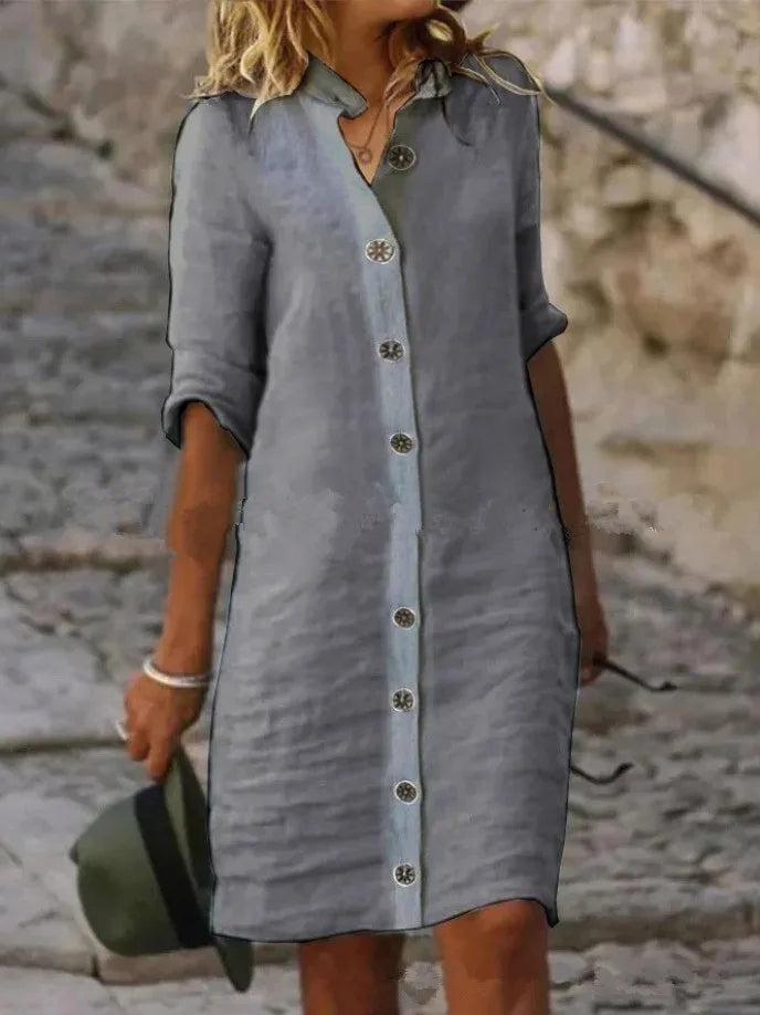 Paloma Button Front Mini Dress
