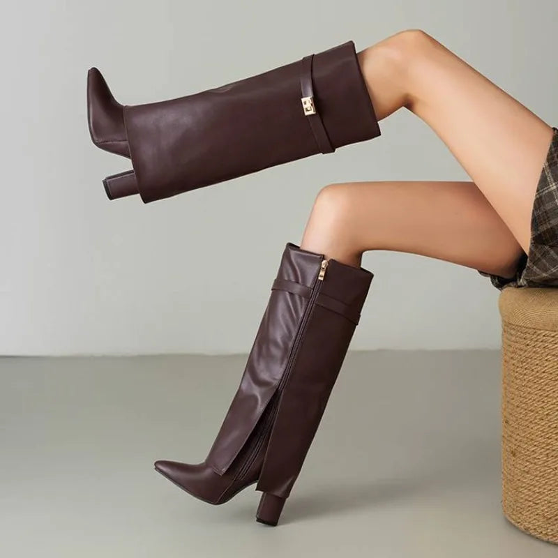 Felicity Square Heel Knee Boots