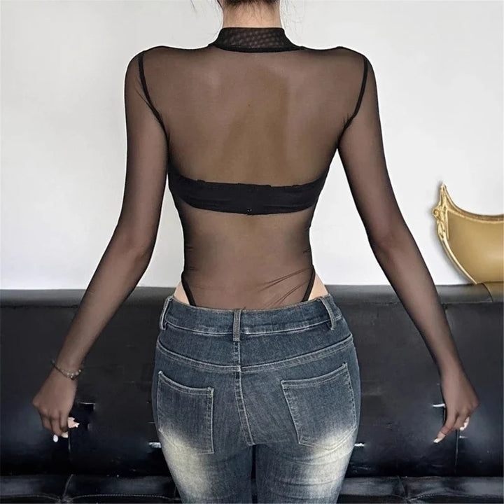 Vespera Sheer Snake Bodysuit