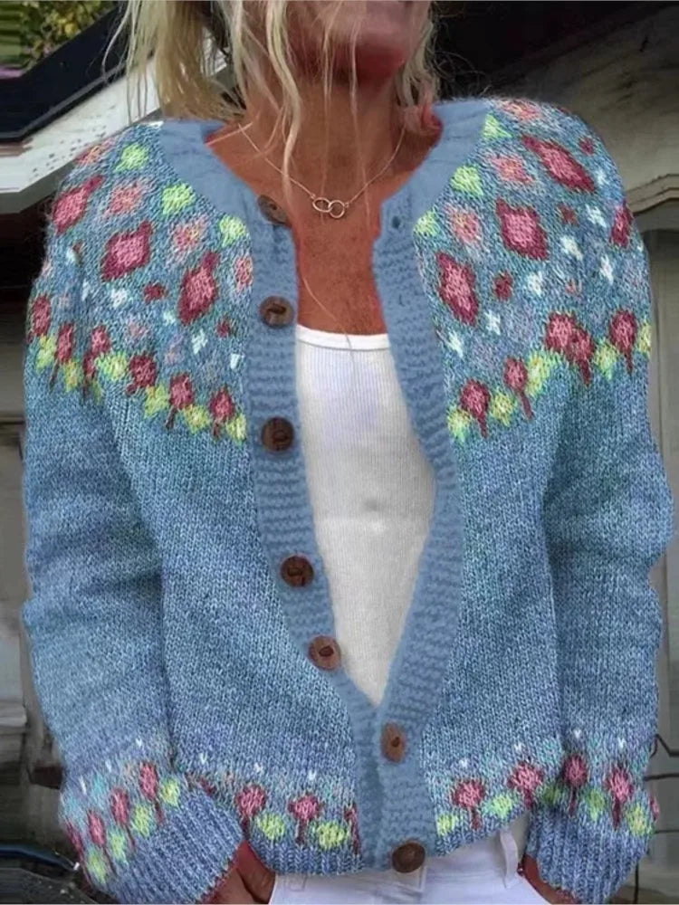 Elowyn Fair Isle Button Cardigan