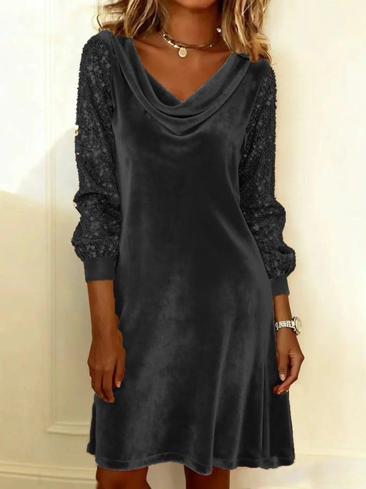 Isolde Cowl Neck Velvet Dress
