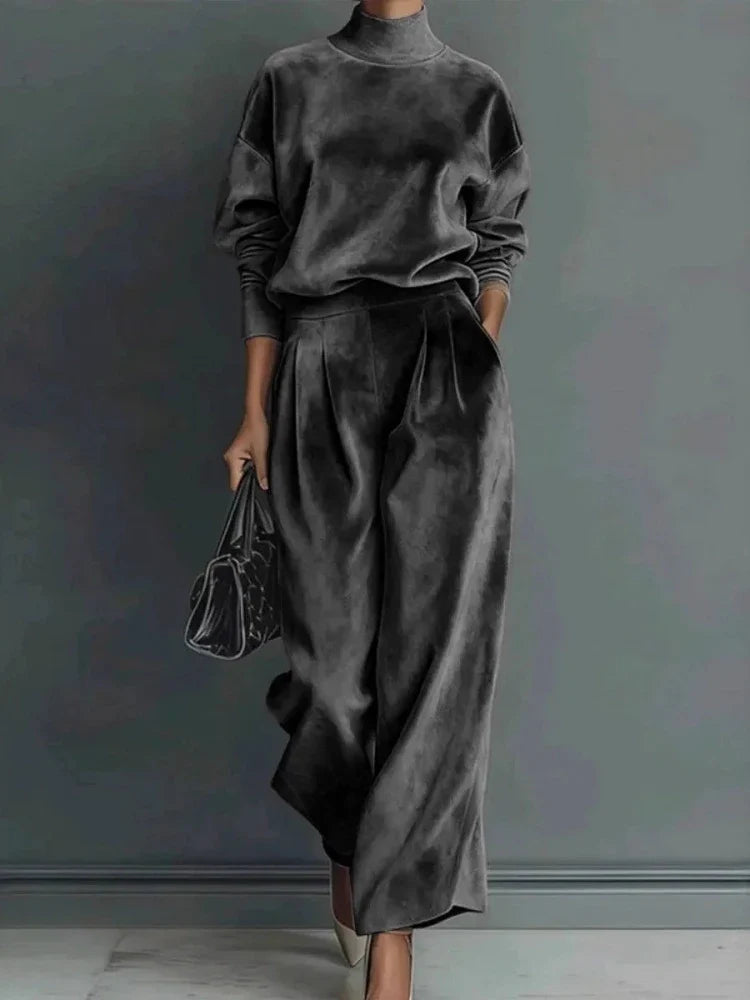 Camille High Neck Velvet Set
