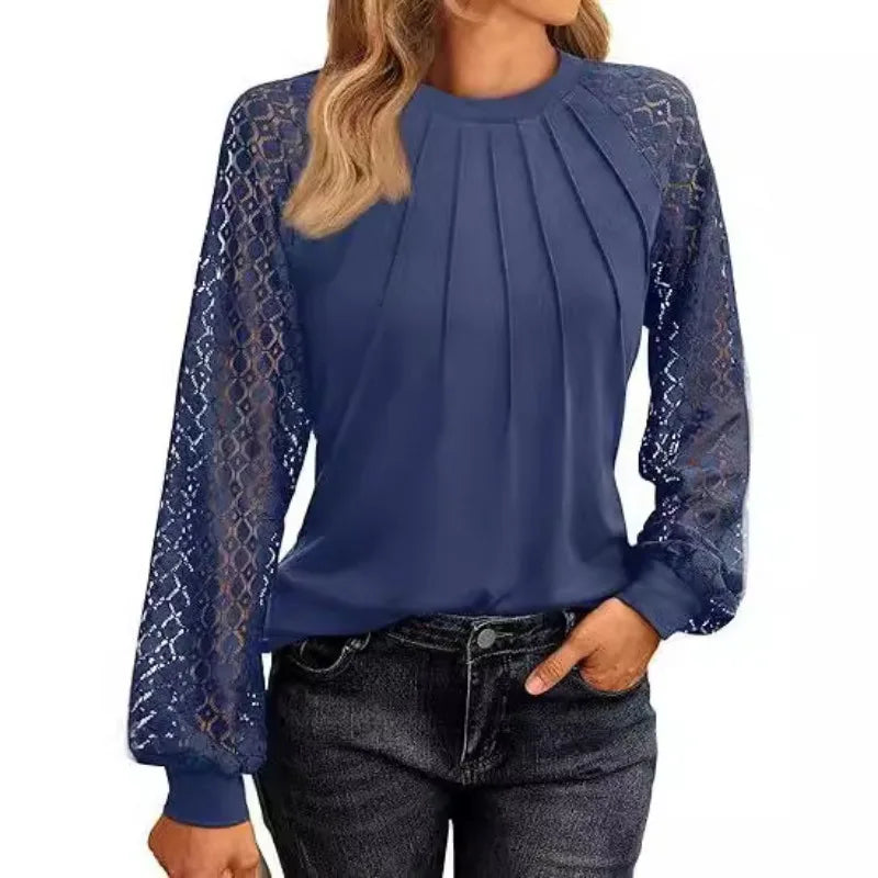 Miriel Pintuck Lace Blouse