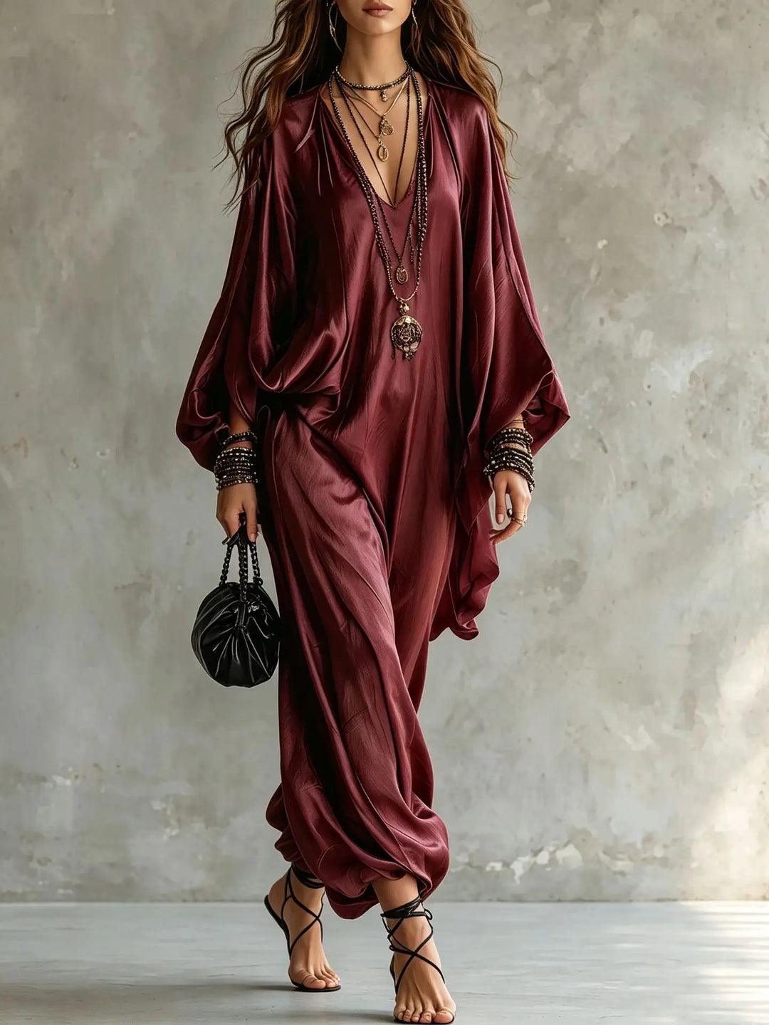 Isabeau Satin Wide Leg Jumpsuit