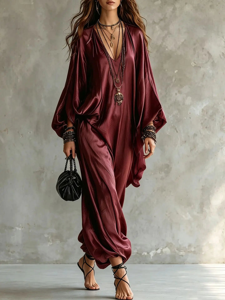 Isabeau Satin Wide Leg Jumpsuit
