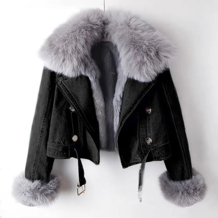 Valeria Faux Fur Denim Jacket