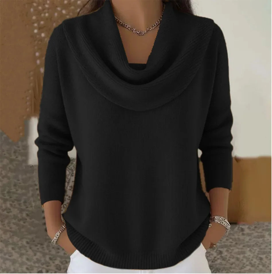 Lacceti Cowl Neck Knit Sweater