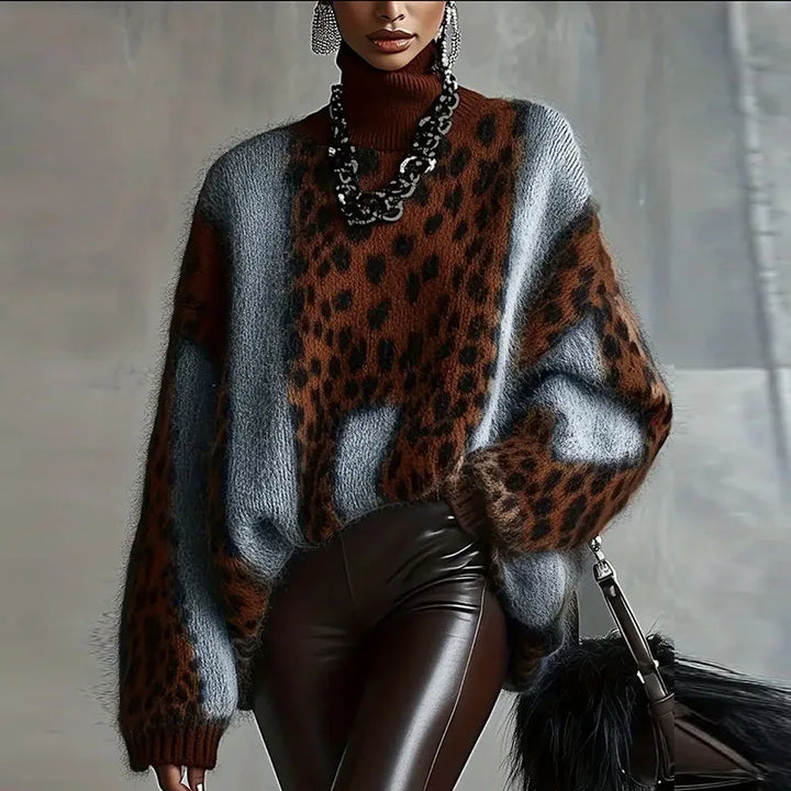 Cersei Cozy Leopard Knit Sweater
