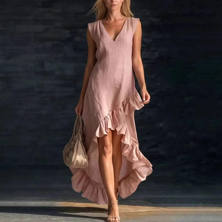Celine Sleeveless Ruffle Maxi Dress