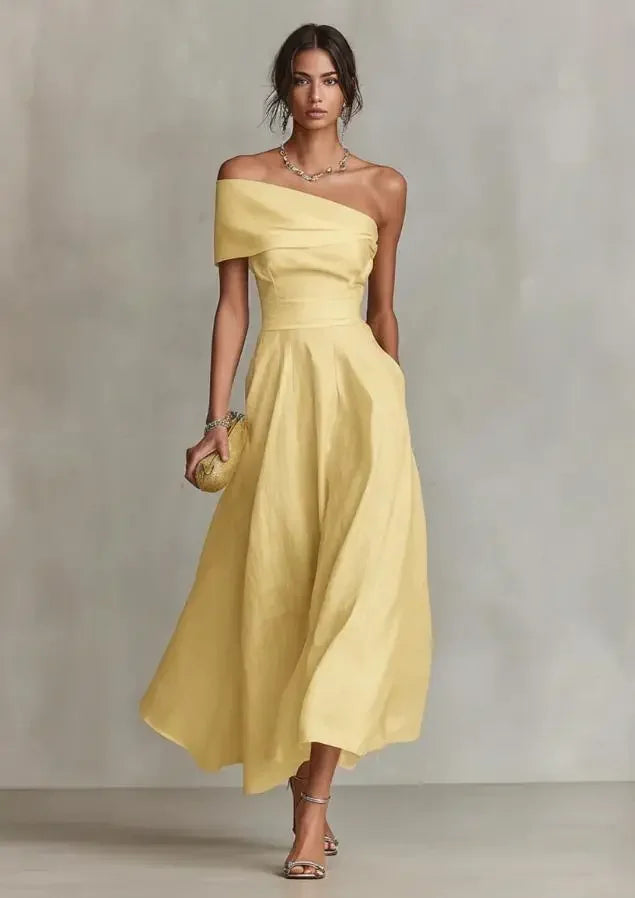 Osha One Shoulder Maxi Wedding Guest Dress