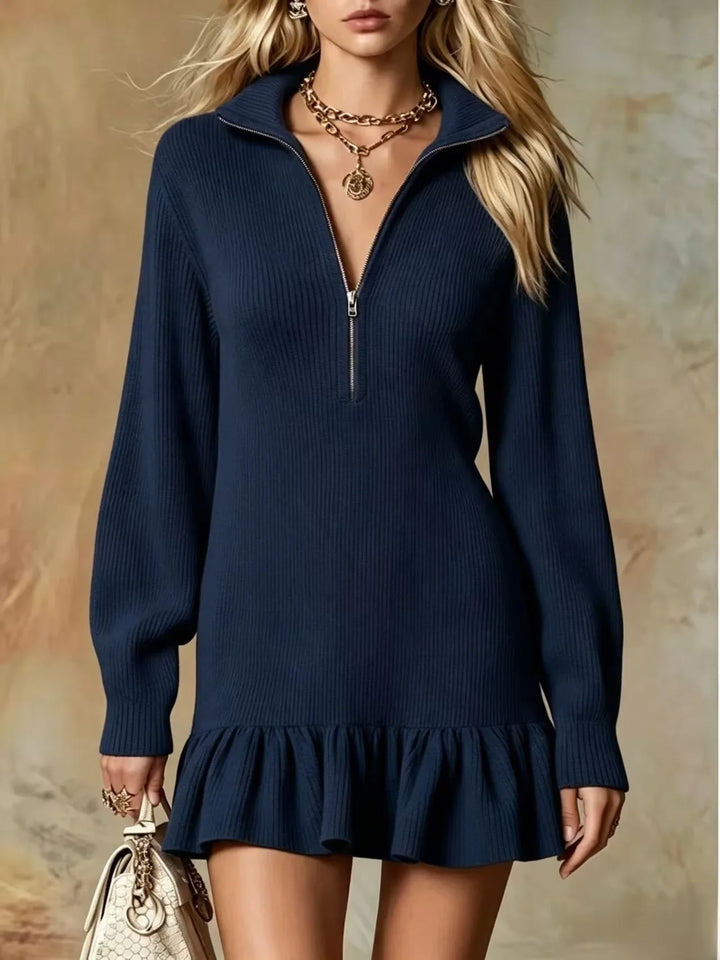 Lorena Half Zip Knit Mini Dress