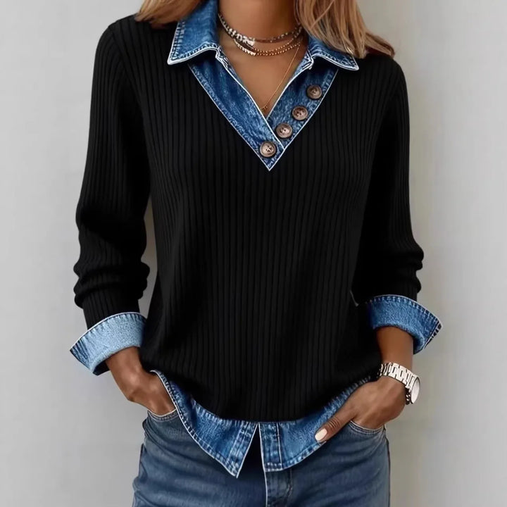 Marigold Denim Collar Pullover