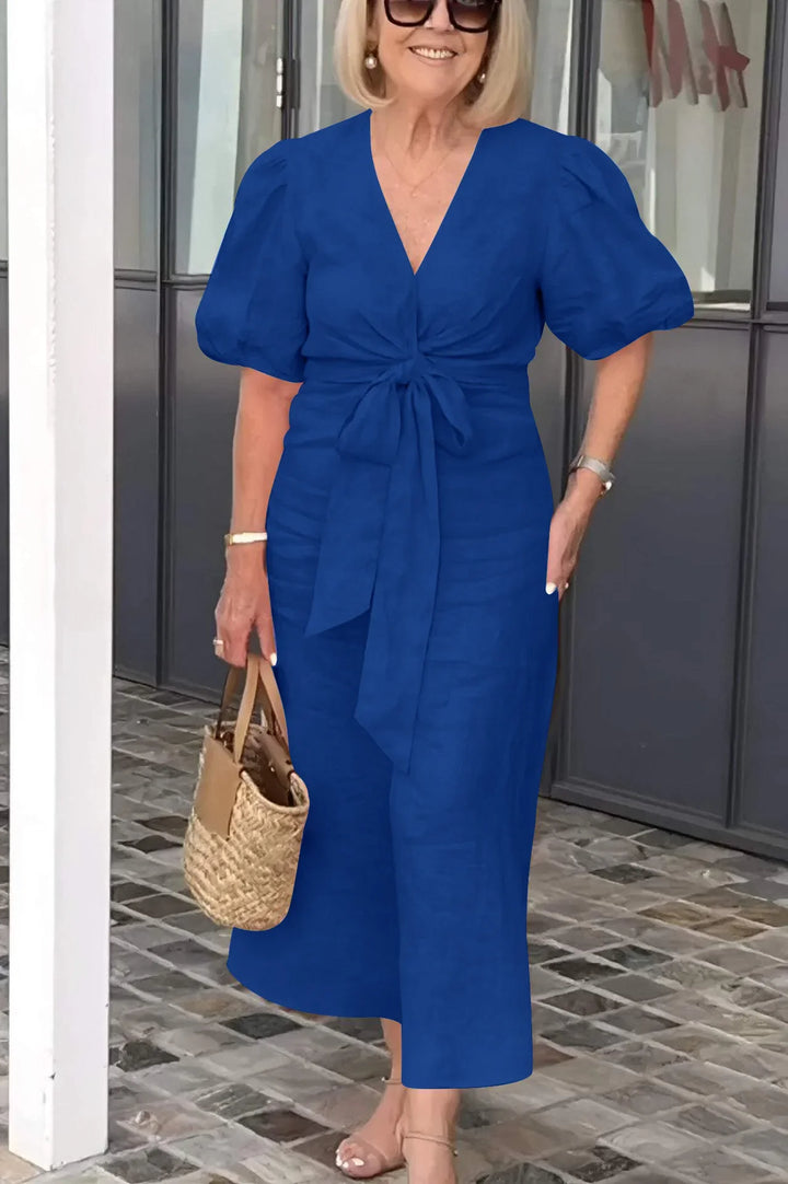 Claire Relaxed Tie Waist Midi Dress