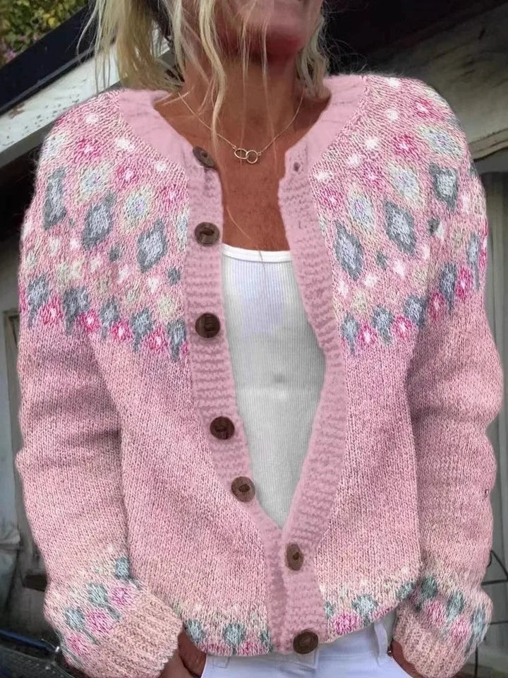 Elowyn Fair Isle Button Cardigan