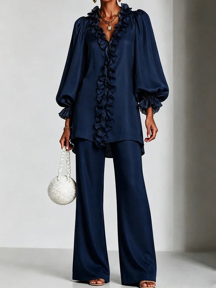 Juniper Ruffle V-Neck Set