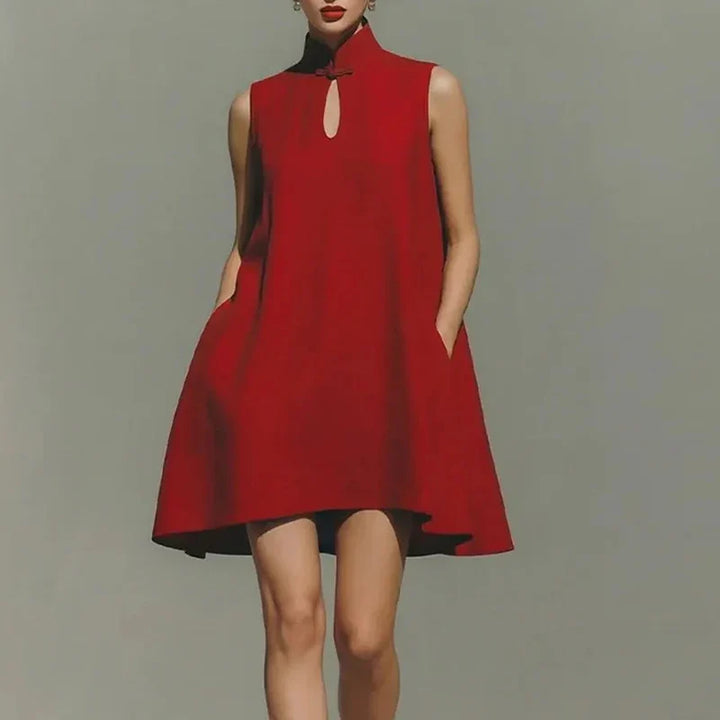 Tamar Pocket Detail High Neck Mini Dress