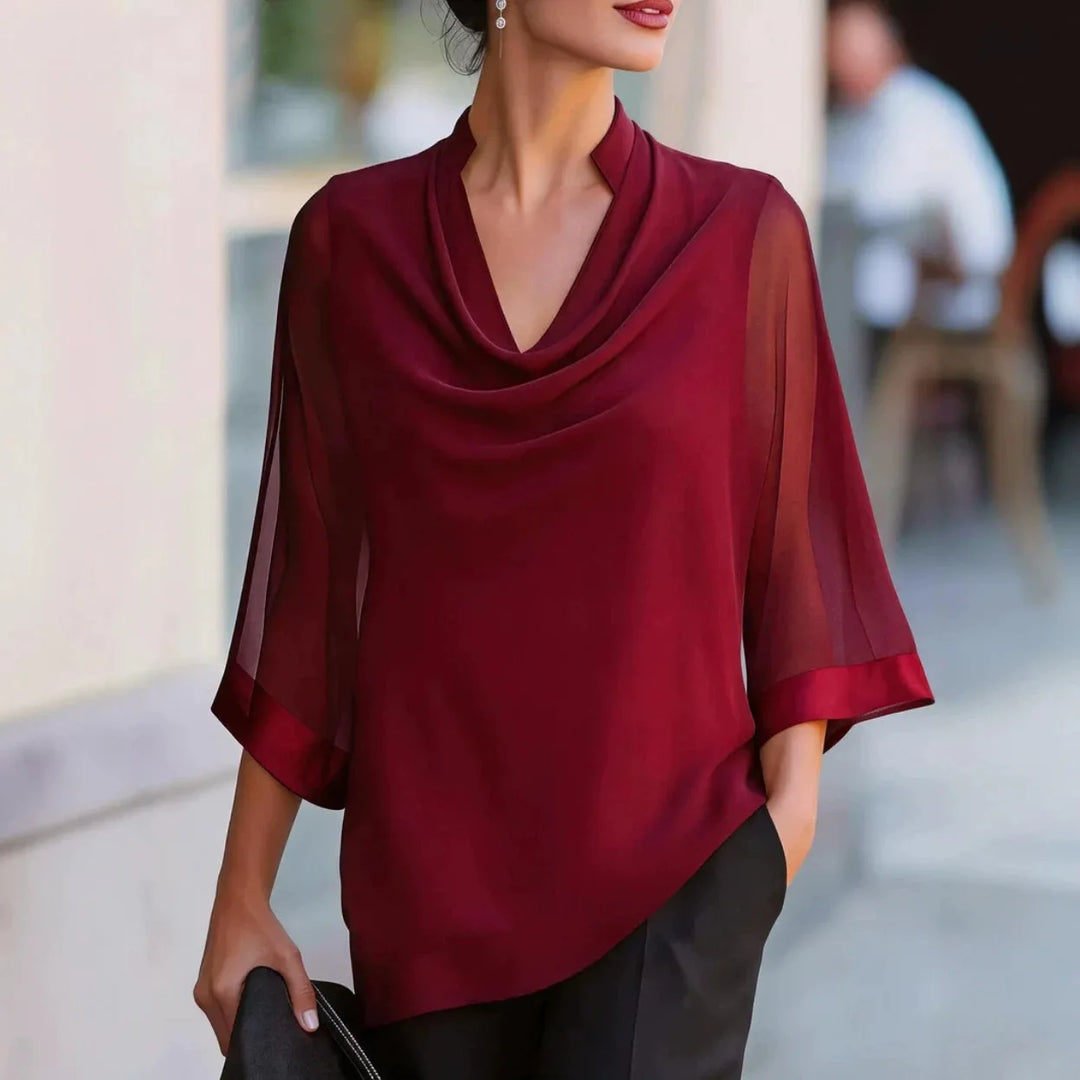 Elara Draped Chiffon Blouse