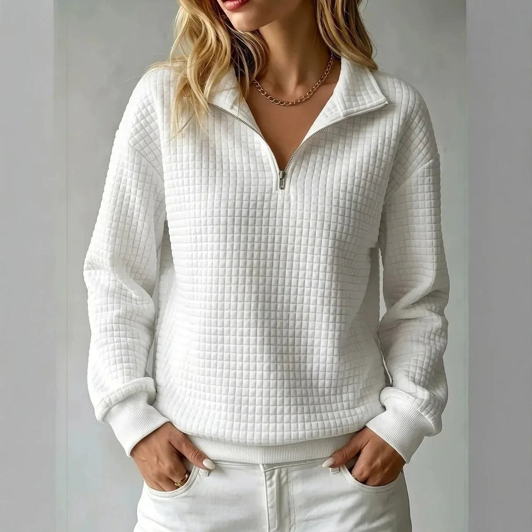 Orlinda Waffle Half Zip Sweater