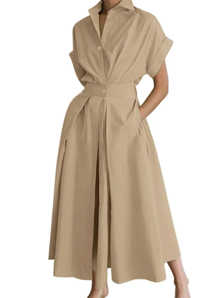 Brielle Relaxed Short Sleeve Midi Dress