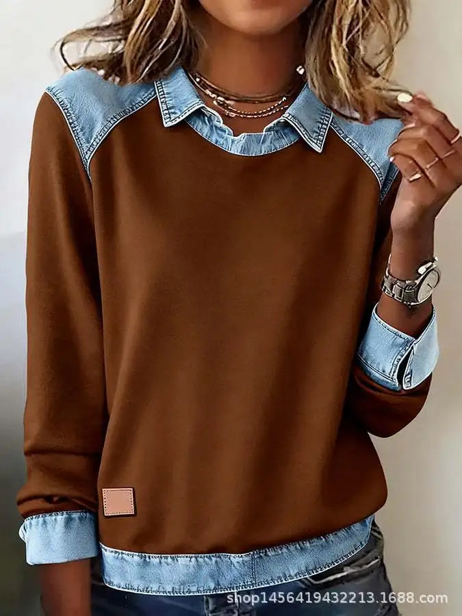 Simone Ribbed Denim Pullover